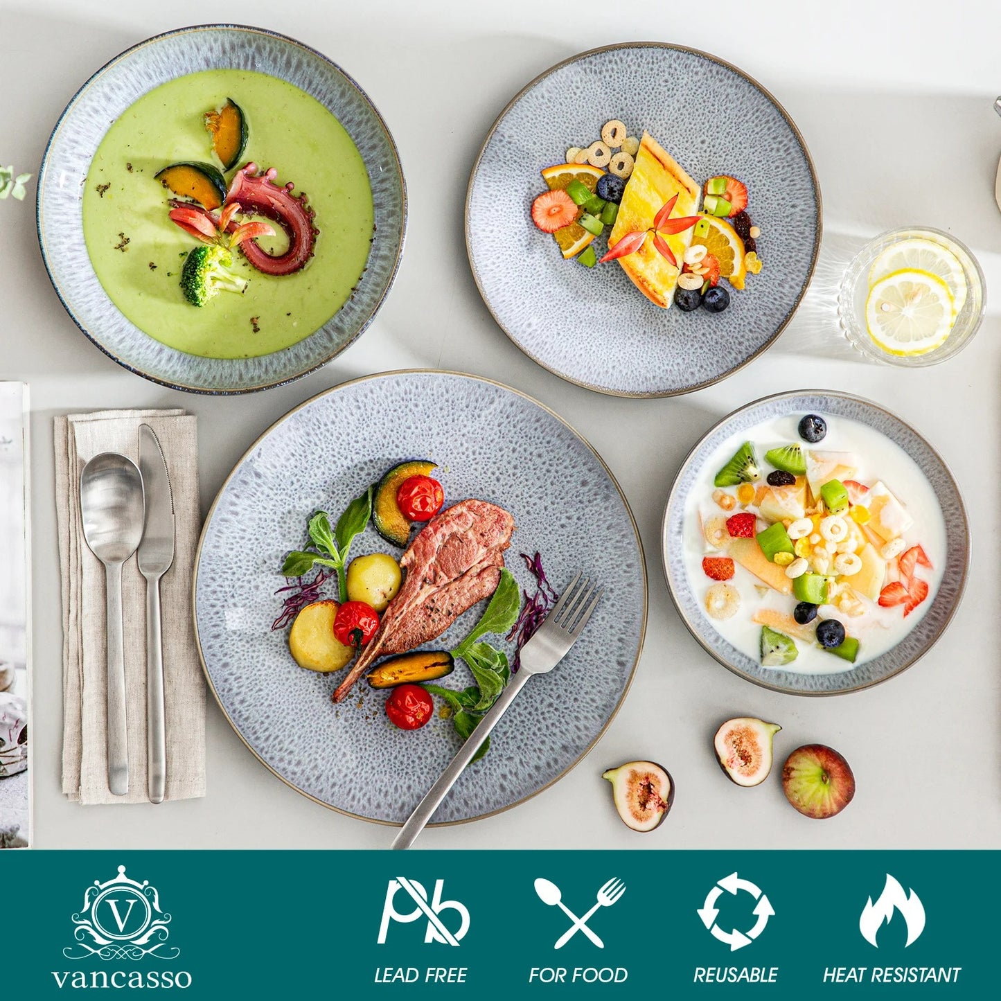 EMBOSSED STONEWARE SET