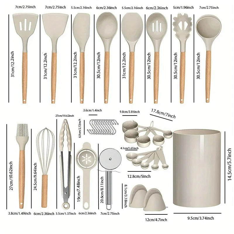 36 PIECE SILICONE COOKING SET