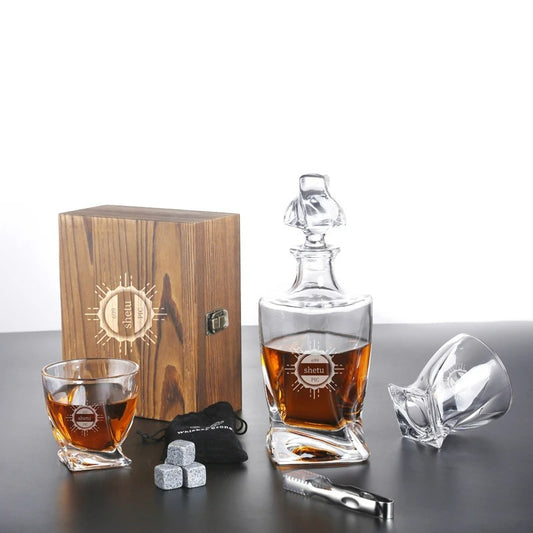 CRYSTAL WHISKEY DECANTER GIFT BOX