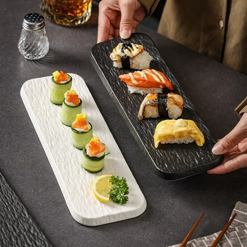 STONE GRAIN SUSHI PLATES