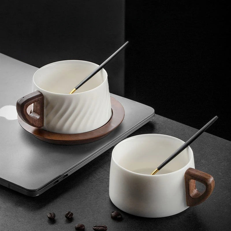 CERAMIC COFFEE CUP & SAUCER SET