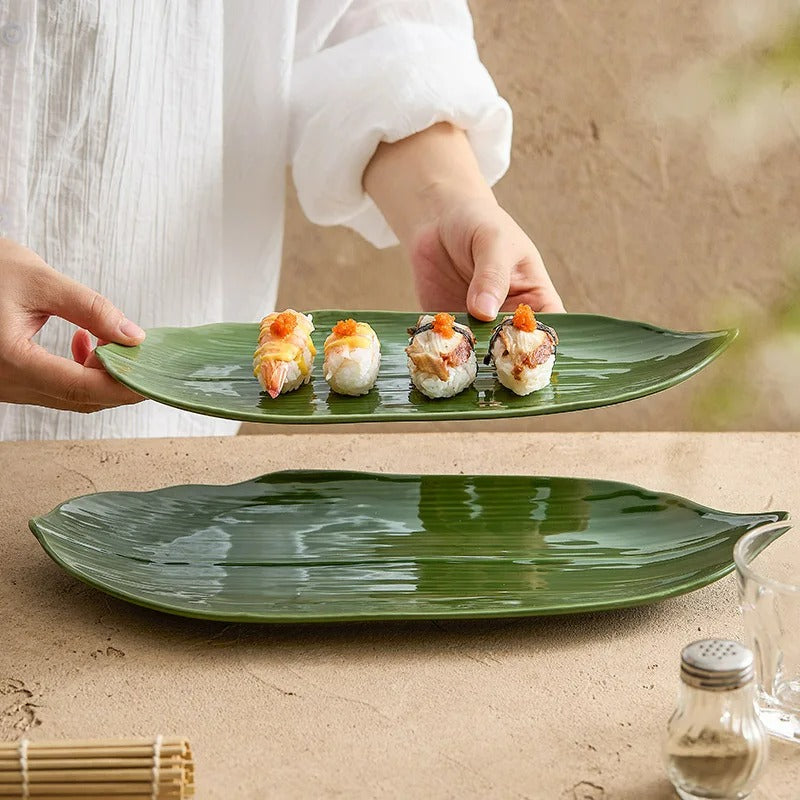 BAMBOO LEAF SUSHI PLATES