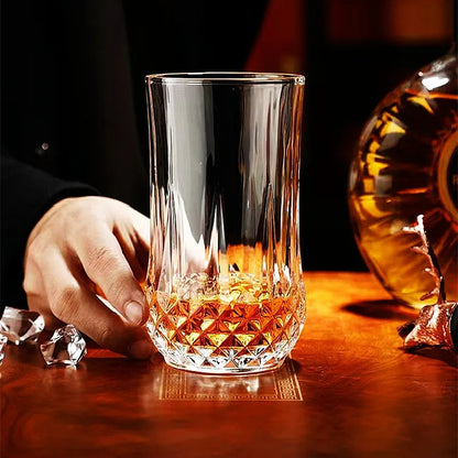 DIAMOND CARVED GLASS DRINKWARE