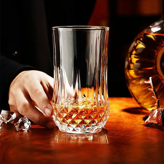 DIAMOND CARVED GLASS DRINKWARE