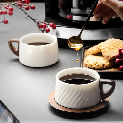 CERAMIC COFFEE CUP & SAUCER SET