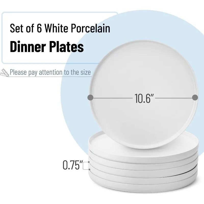 PORCELAIN WHITE DINNER PLATES