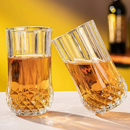 DIAMOND CARVED GLASS DRINKWARE