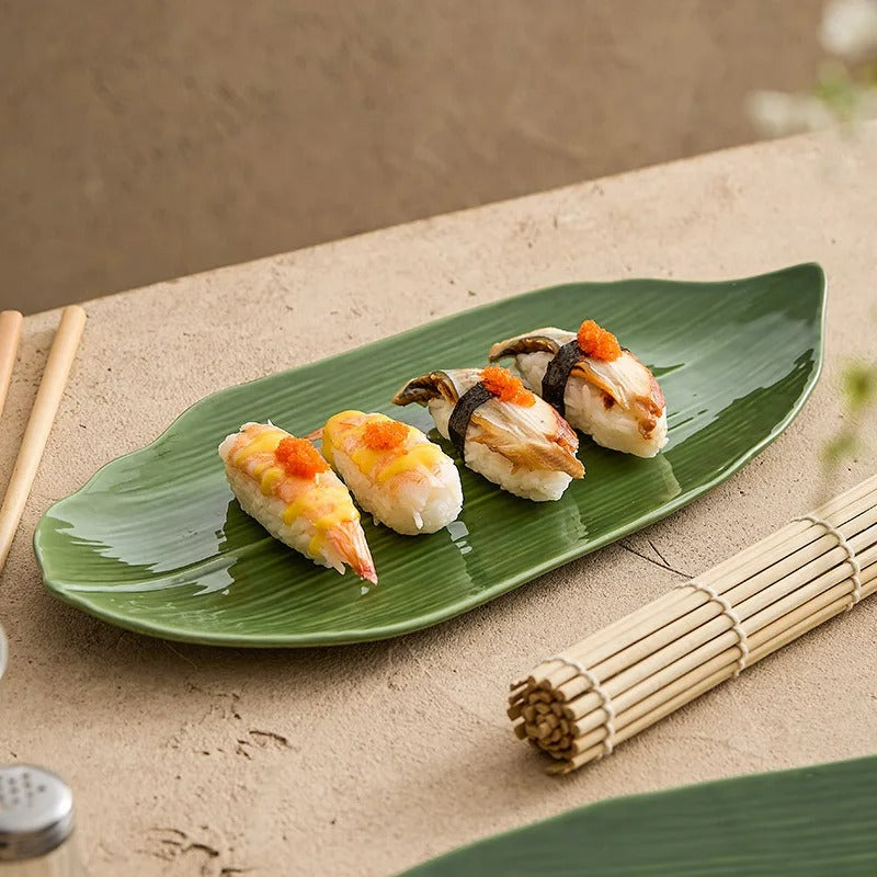 BAMBOO LEAF SUSHI PLATES