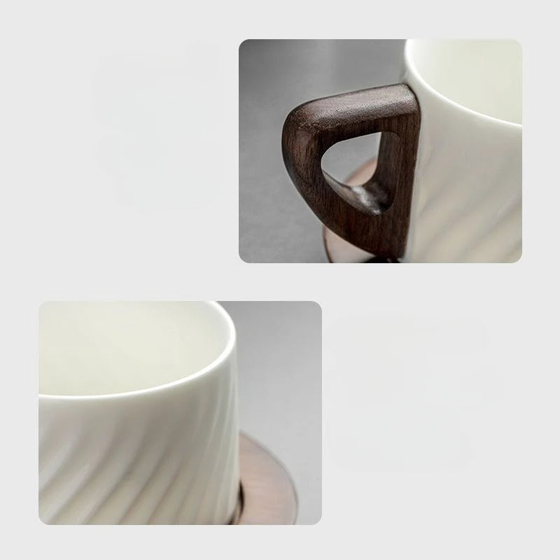 CERAMIC COFFEE CUP & SAUCER SET