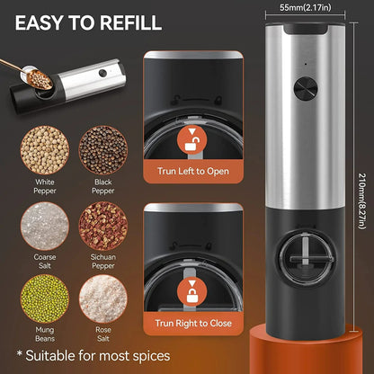 STAINLESS STEEL SALT & PEPPER GRINDER