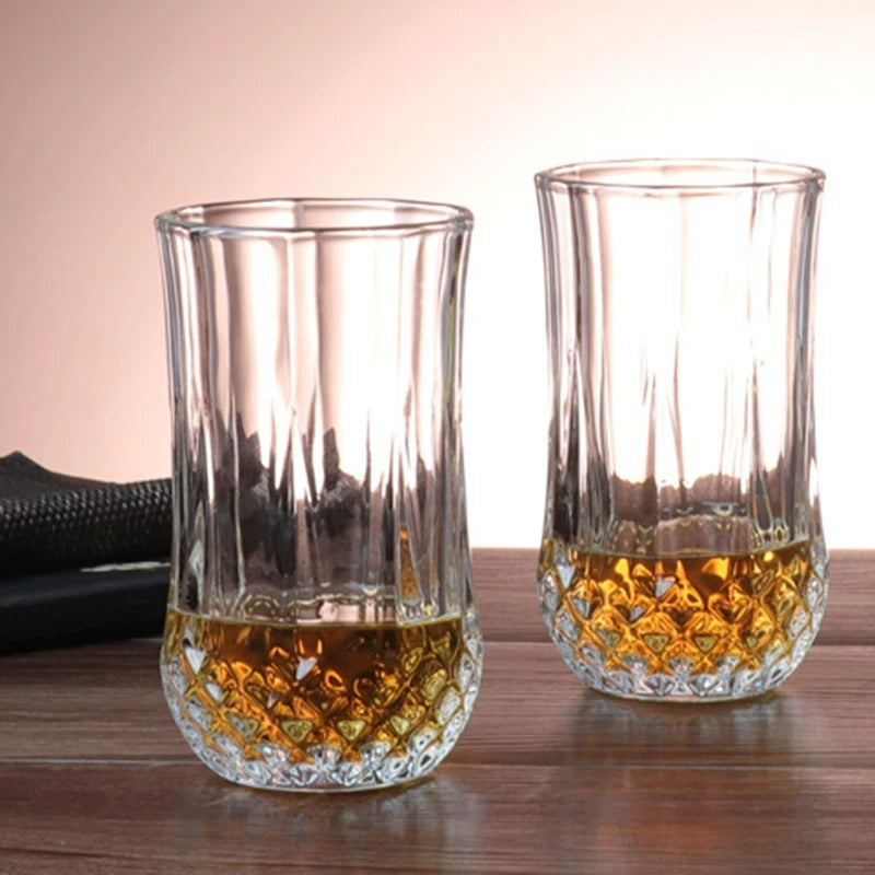 DIAMOND CARVED GLASS DRINKWARE