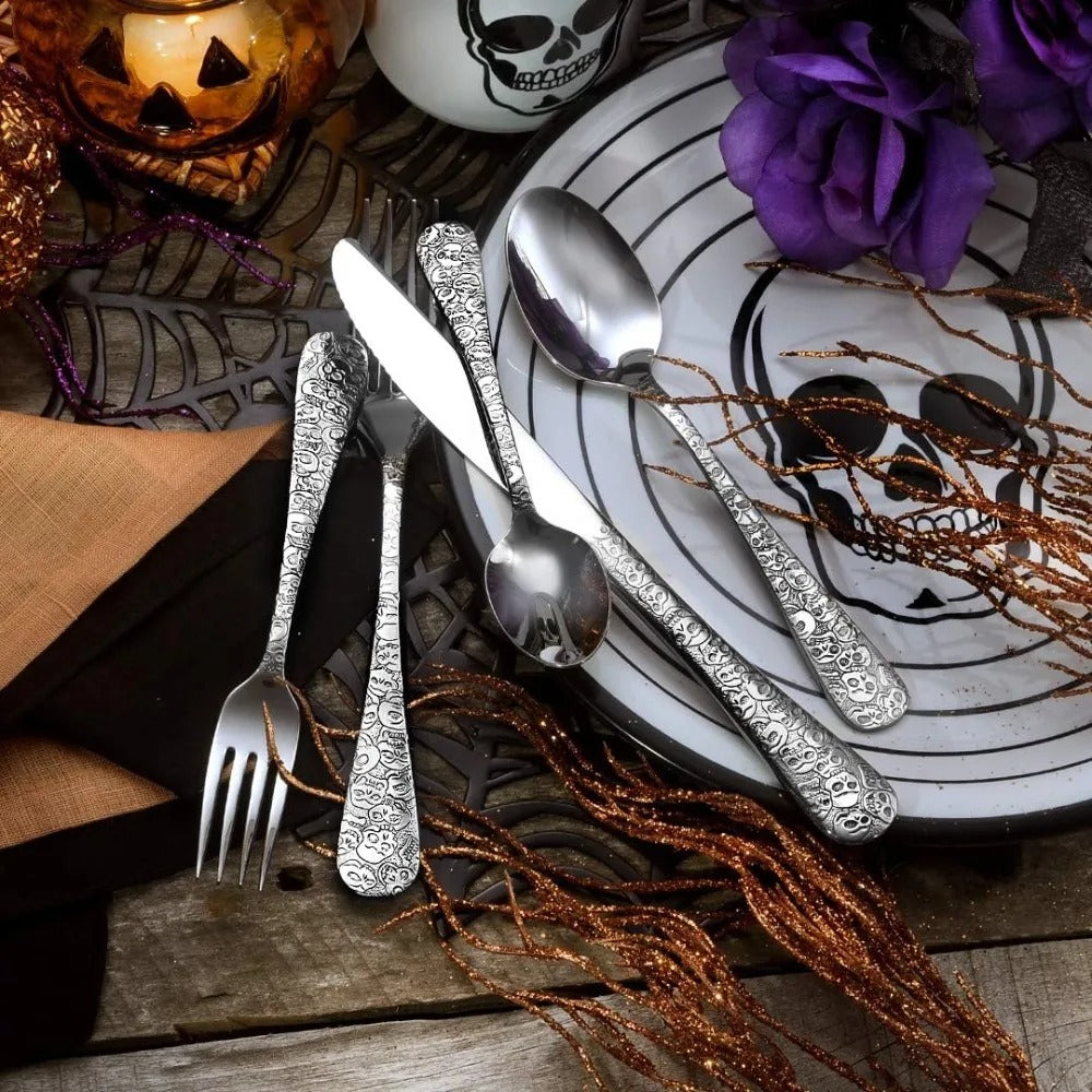 45 PIECE SKULL FLATWARE SET