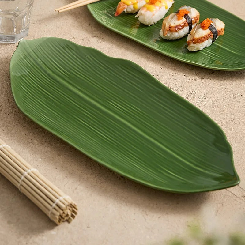 BAMBOO LEAF SUSHI PLATES