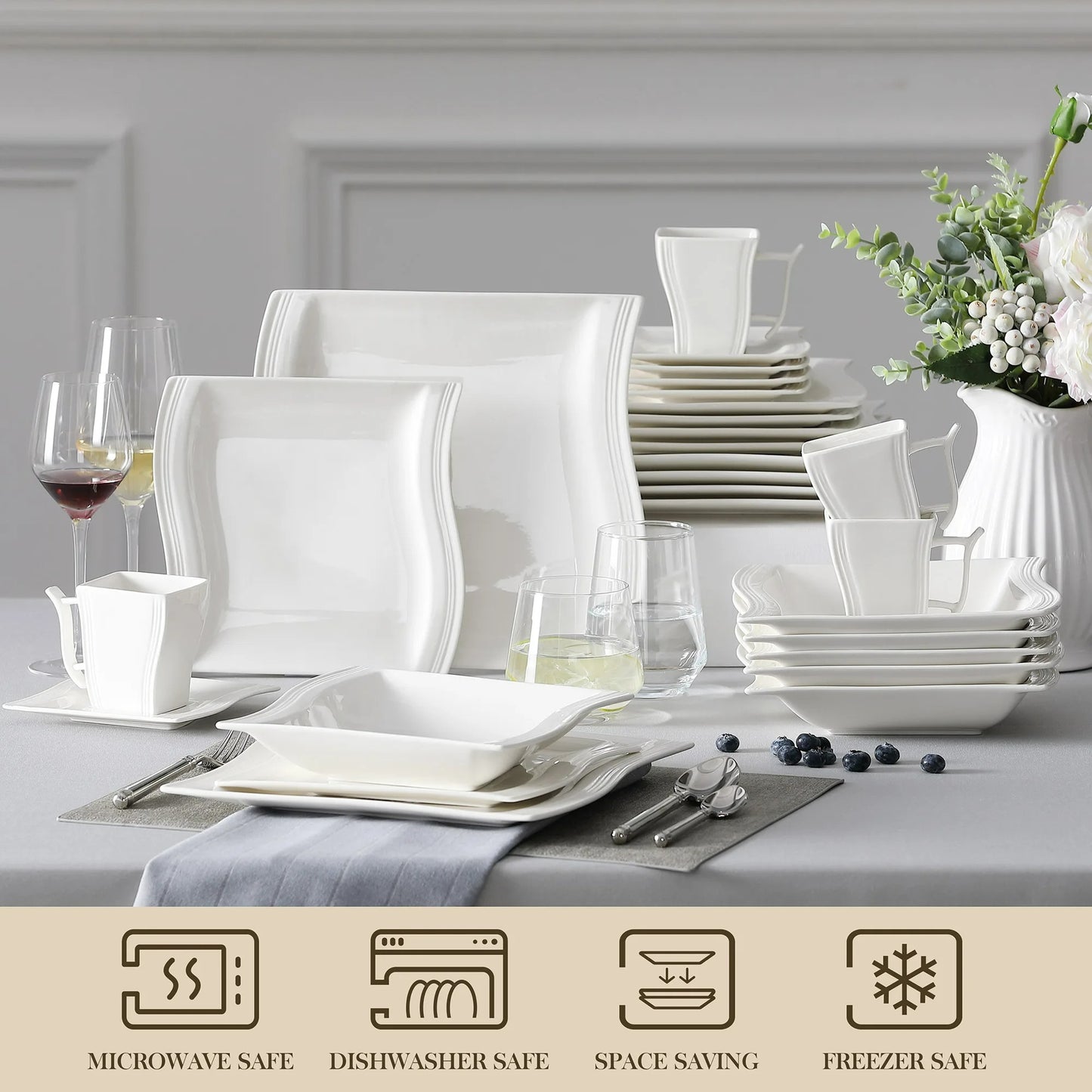 WHITE PORCELAIN DINNER SET