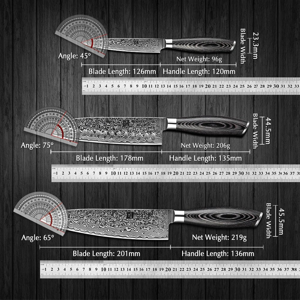 XINZUO 7PCS DAMASCUS KNIFE SET