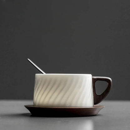 CERAMIC COFFEE CUP & SAUCER SET