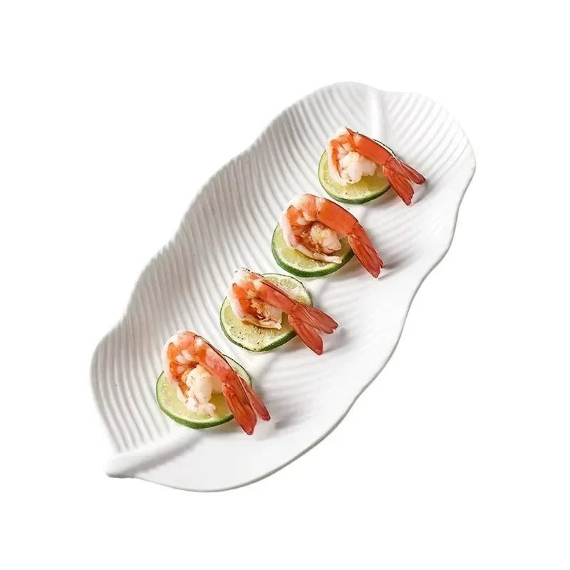 WHITE LEAF SUSHI PLATE