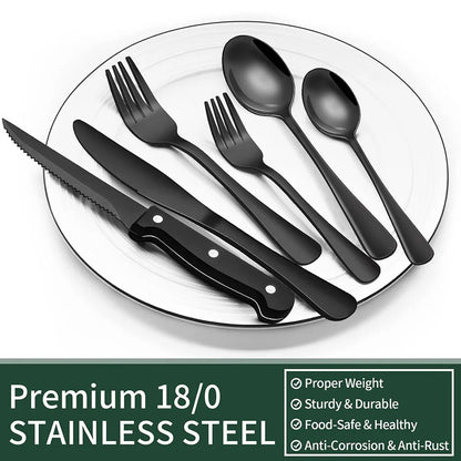 BLACK SILVERWARE SET