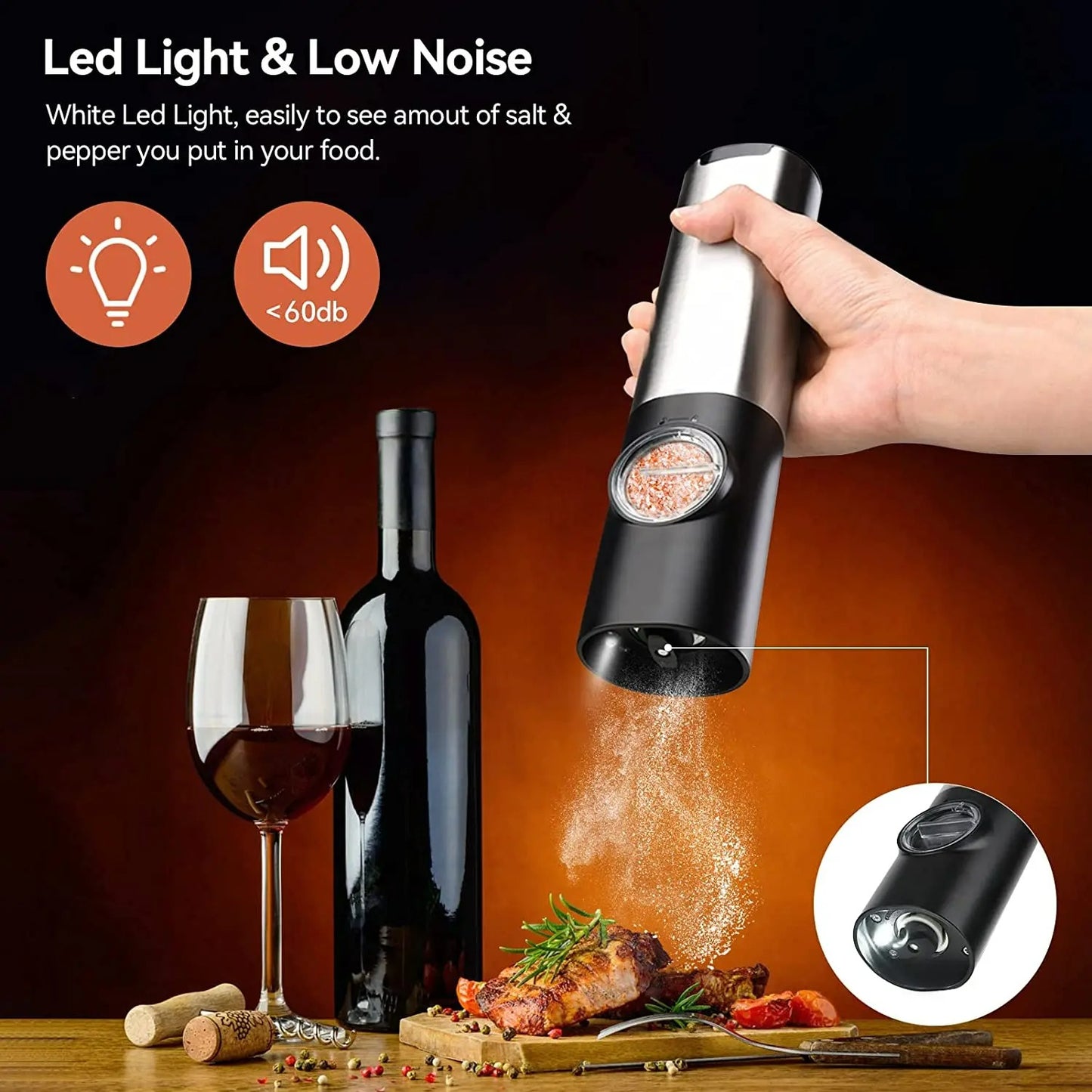 STAINLESS STEEL SALT & PEPPER GRINDER