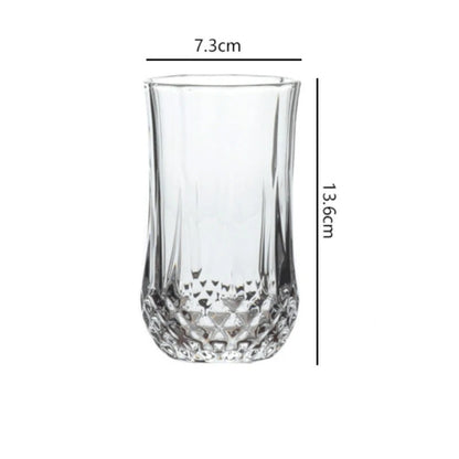 DIAMOND CARVED GLASS DRINKWARE