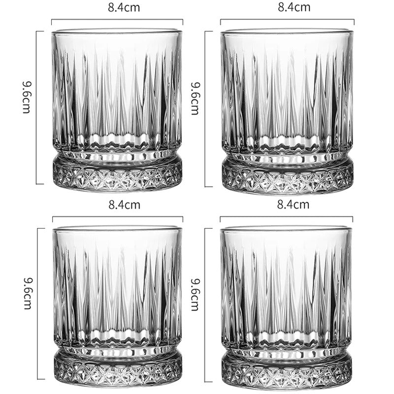 4 PIECE DIAMOND GLASS SET