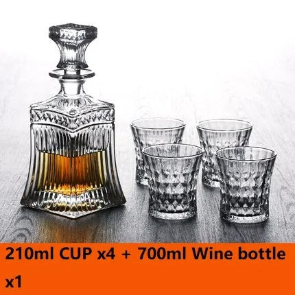 CRYSTAL WHISKEY DECANTER AND GLASSES