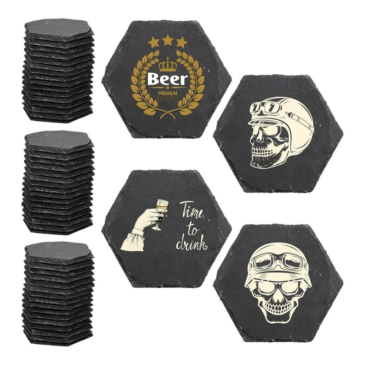 8 PIECE SLATE COASTER SET